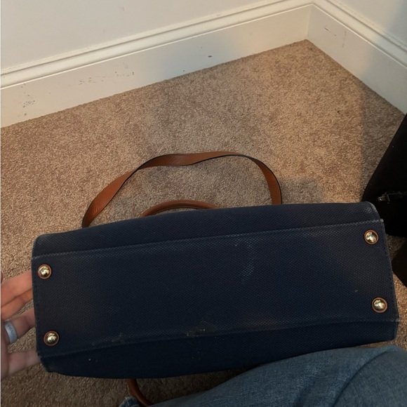 Michael Kors Dark Blue and Tan Satchel - Picture 3 of 4